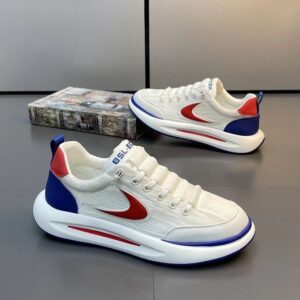 Stylish Casual White & Red Sneakers.